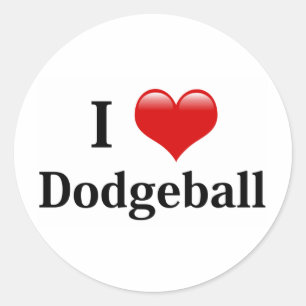 Ik hou van Dodgeball Ronde Sticker