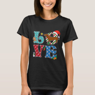 Ik hou van Dog Dachshund Kerstmis T-shirt