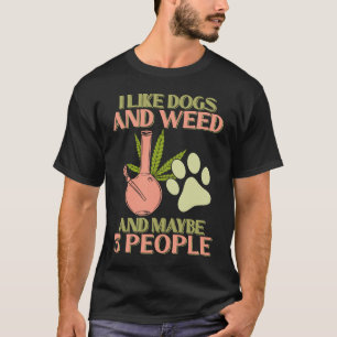 Ik hou van Dogs Weed en misschien 3 mensen Marijus T-shirt