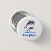 Ik hou van Dolphins Ronde Button 3,2 Cm (Voorkant /achterkant)