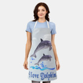 Ik hou van Dolphins Schort (Gedragen)