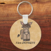 Ik hou van DONKEYS-sleutelhanger Sleutelhanger (Voorkant)