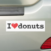 Ik hou van donuts Bumpersticker (Op auto)