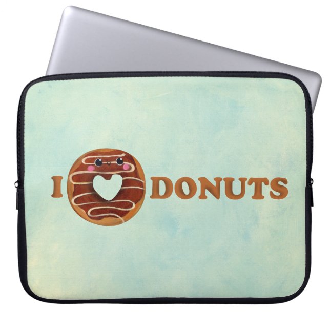 Ik hou van Donuts Laptop Sleeve (Voorkant)