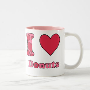 Ik hou van donuts tweekleurige koffiemok