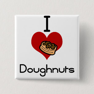 Ik hou van donuts. vierkante button 5,1 cm