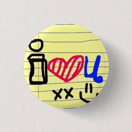 ik hou van doodle ronde button 3,2 cm (Voorkant)