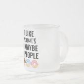 Ik hou van dopvruchten en misschien 3 mensen matglas koffiemok (Voorkant rechts)