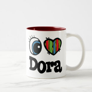 Ik hou van Dora Tweekleurige Koffiemok