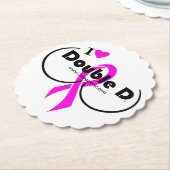 Ik hou van Double D op wit Onderzetter (Gekanteld)