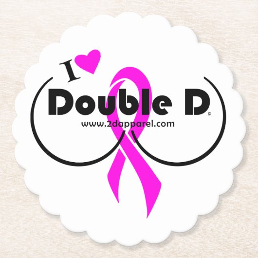 Ik hou van Double D op wit Onderzetter (Voorkant)