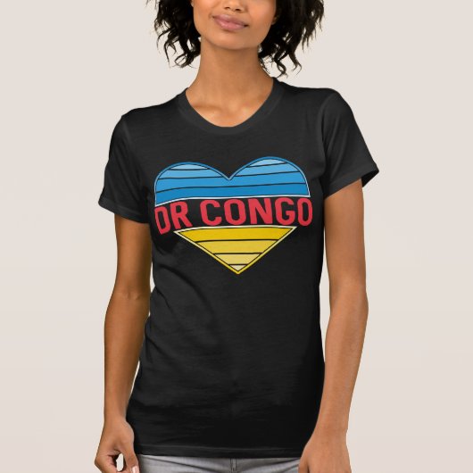 Ik hou van DR Congo, Congo-Kinshasa hart T-shirt (Voorkant)