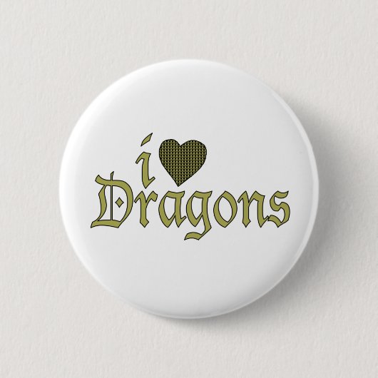 Ik hou van Dragons Ronde Button 5,7 Cm (Voorkant)