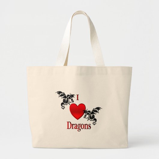 Ik hou van draken grote tote bag (Voorkant)