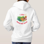 Ik hou van drakenbootracen met Gold Dragon Head Hoodie (Achterkant)
