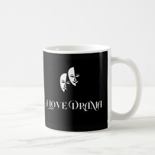 Ik hou van drama, theater maskers, uitvoerende kun koffiemok
