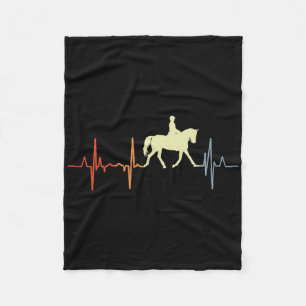 Ik hou van dressuur rijden paardrijder cardiogram fleece deken