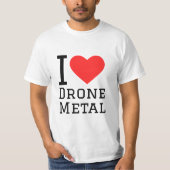 Ik hou van drone metal square sticker t-shirt (Voorkant)