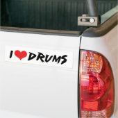 Ik hou van drums bumpersticker (Op Truck)
