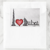 Ik hou van Dubai Rechthoekige Sticker (Tas)