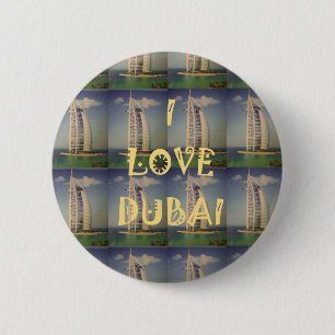 Ik hou van Dubai Ronde Button 5,7 Cm