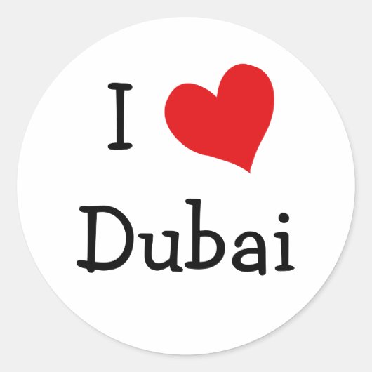 Ik hou van Dubai Ronde Sticker (Voorkant)