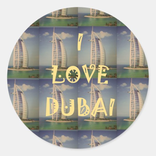 Ik hou van Dubai Ronde Sticker (Voorkant)