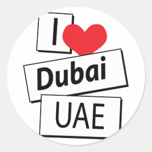 Ik hou van Dubai UAE Ronde Sticker