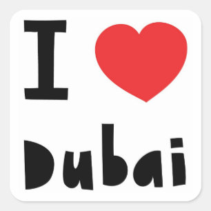 Ik hou van Dubai Vierkante Sticker