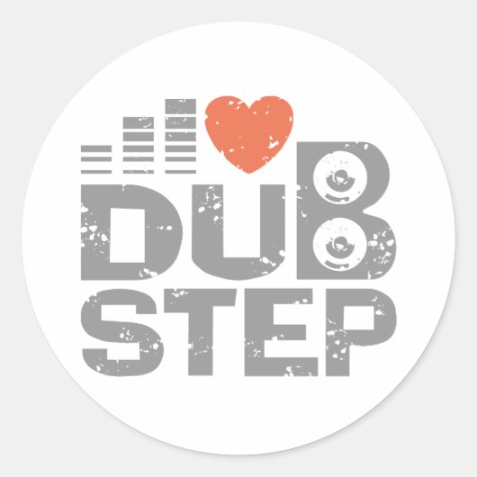 Ik hou van Dubstep Ronde Sticker (Voorkant)