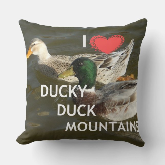Ik hou van Duck Duck Mountain Kussens (Voorkant)