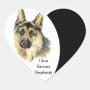 Ik hou van Duitse herdershond, huisdier met hart Sticker