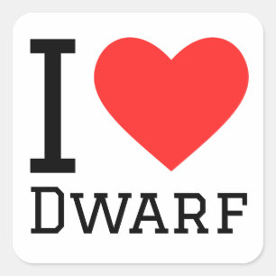 Ik hou van dwerg vierkante sticker