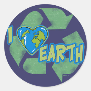 Ik hou van Earth Recyclen Sticker