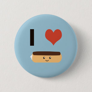 Ik hou van Eclairs Ronde Button 5,7 Cm