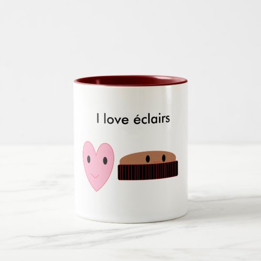 Ik hou van éclairs tweekleurige koffiemok (Center)