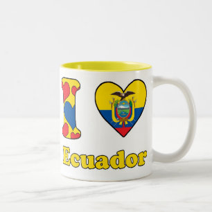 Ik hou van Ecuador Tweekleurige Koffiemok