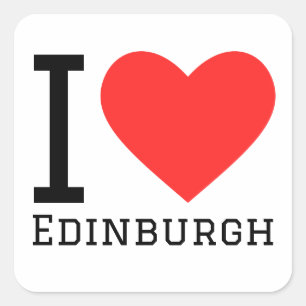 Ik hou van Edinburgh Vierkante Sticker