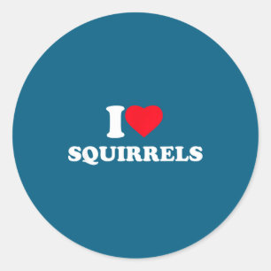 Ik hou van eekhoorns Hart dierenvriend Ronde Sticker
