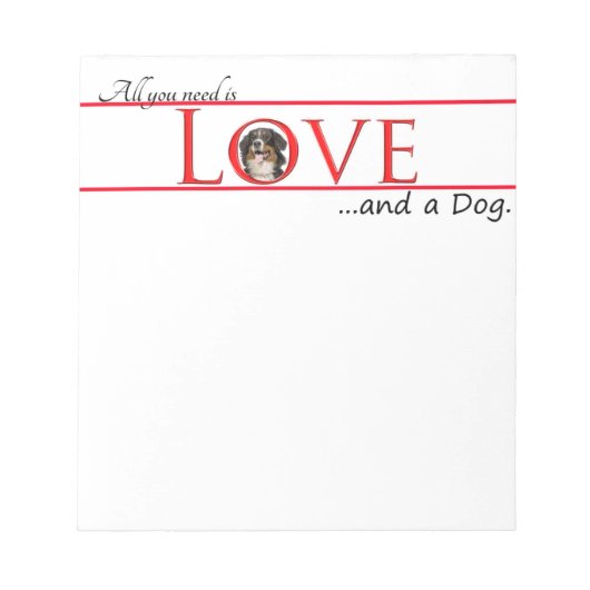 Ik hou van een Bernese Mt. Dog Note Pad Notitieblok (Voorkant)