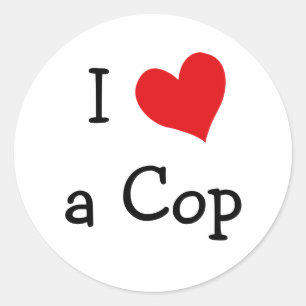 Ik hou van een Cop Ronde Sticker