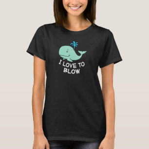 Ik hou van een gloeiende volwassen walvis Joke T-shirt