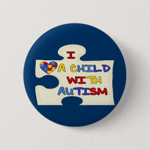 Ik hou van een kind met autisme ronde button 5,7 cm
