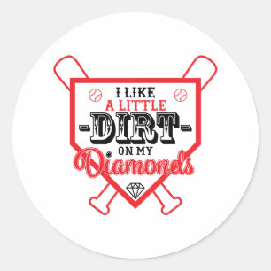 Ik hou van een kleine idioot op mijn Diamonds Base Ronde Sticker