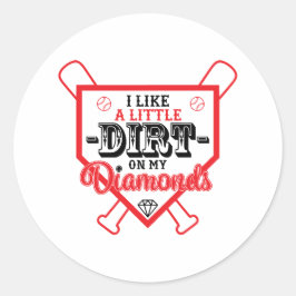 Ik hou van een kleine vuist op mijn diamanten honk ronde sticker