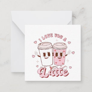 Ik hou van een Latte Groovy Bubble Tea Valentijn l Notitiekaartje