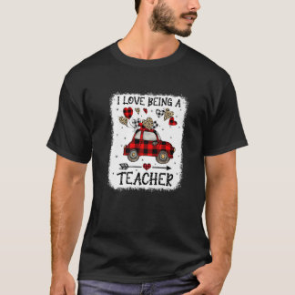Ik hou van een leraar Rode Pset Truck Hearts Vale T-shirt