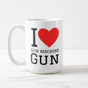 Ik hou van een machinepistool koffiemok