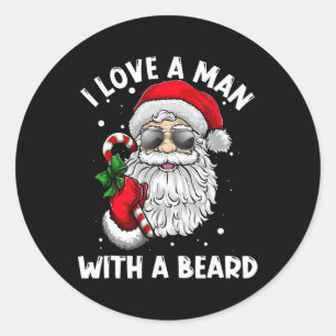 Ik hou van een Man met een baard sinterklaas kerst Ronde Sticker