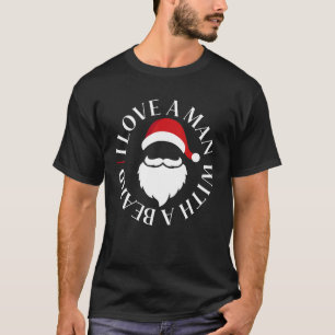 Ik hou van een Man met een bard Santa Claus Retro T-shirt